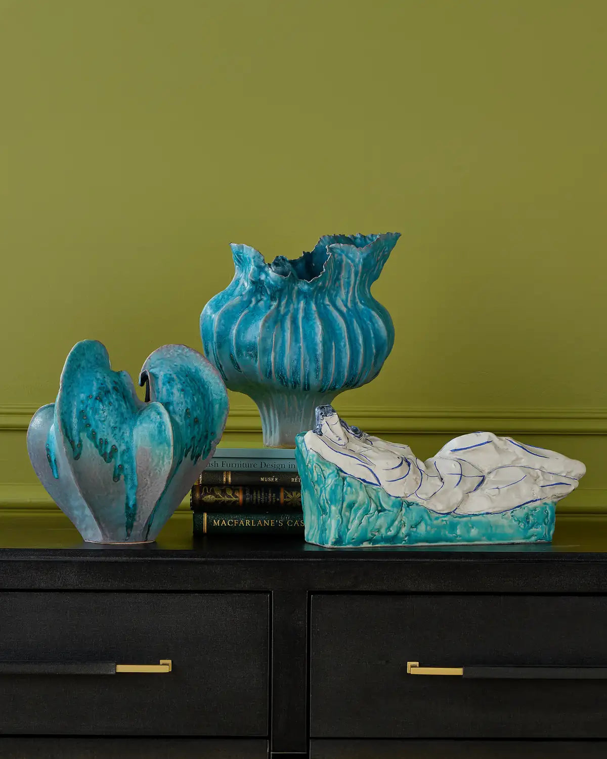 CURREY & COMPANY FLYING SILK BLUE VASE - Decorative Accents