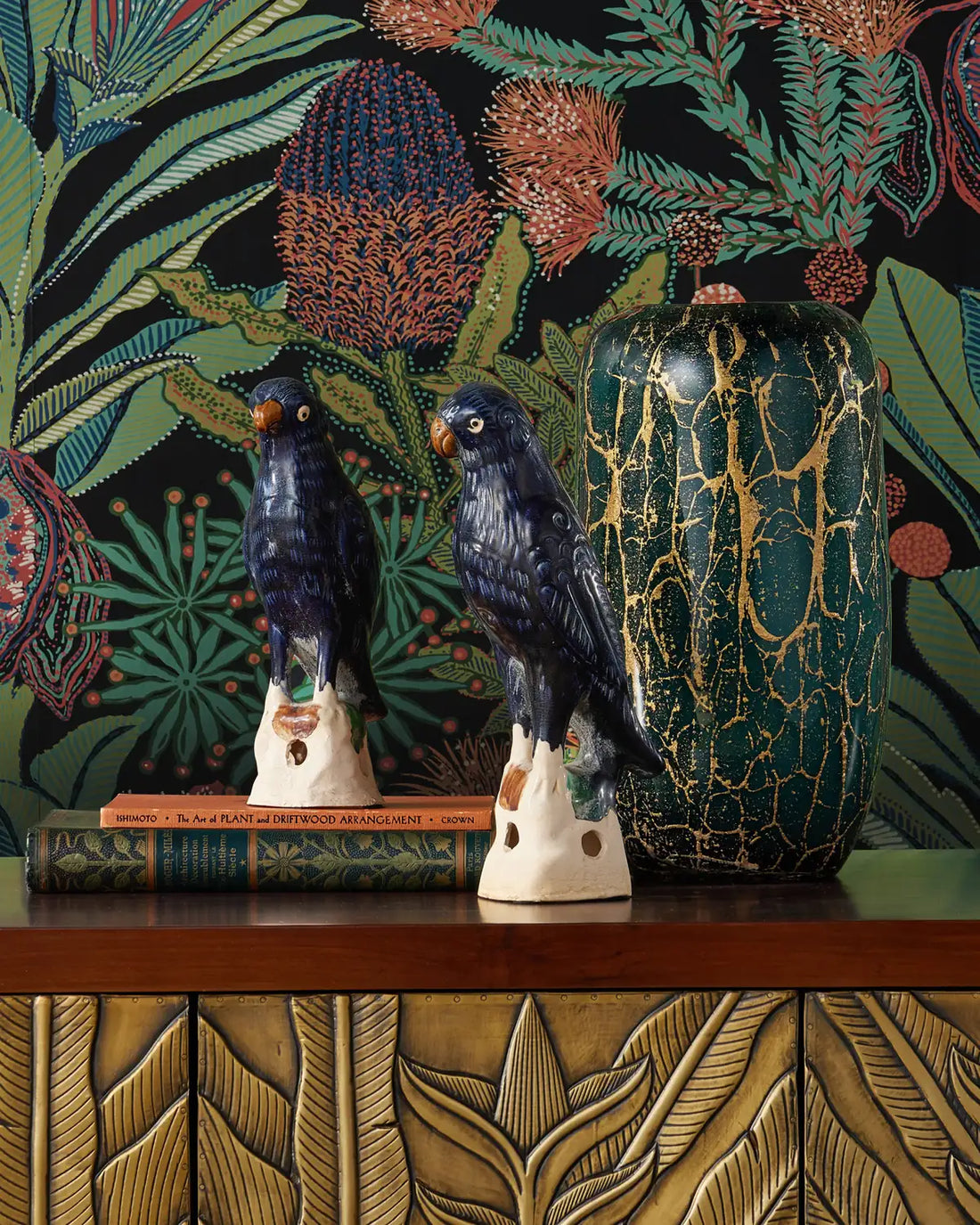 CURREY & COMPANY TANG DYNASTY PARROTS SET OF 2 - Decorative Accents