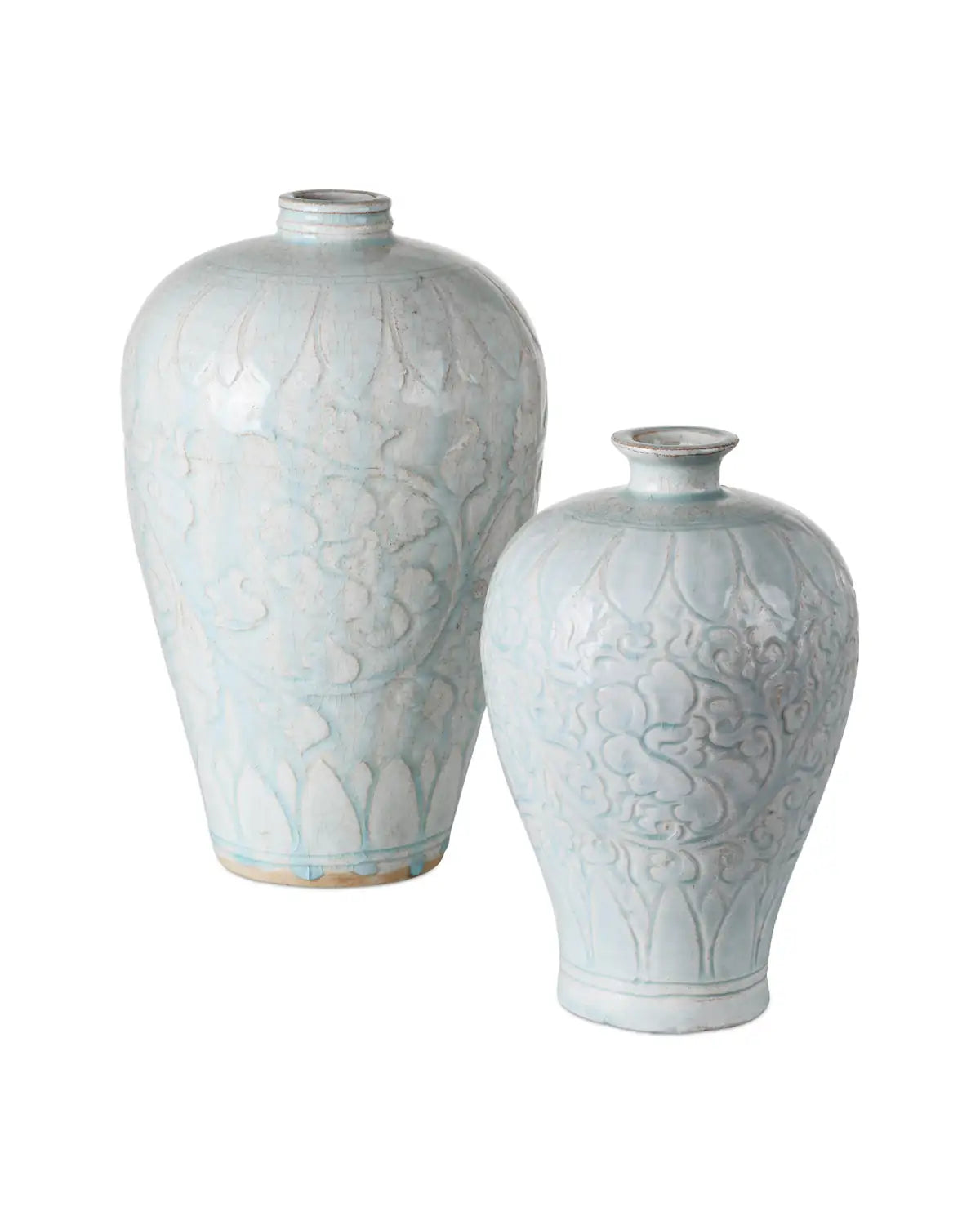 CURREY & COMPANY NANJING LIGHT BLUE VASES SET OF 2 - Decorative Accents