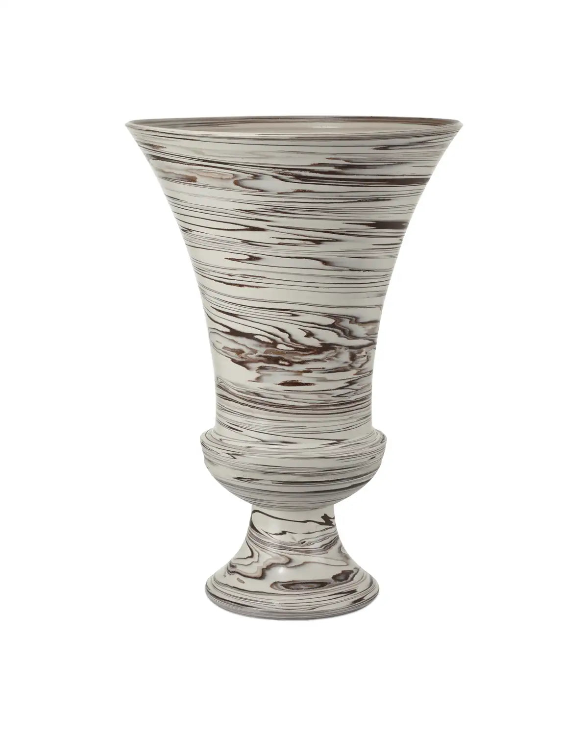 CURREY & COMPANY JEJUNE BEIGE FOOTED VASE - Decorative Accents