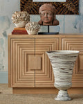 CURREY & COMPANY JEJUNE BEIGE FOOTED VASE - Decorative Accents