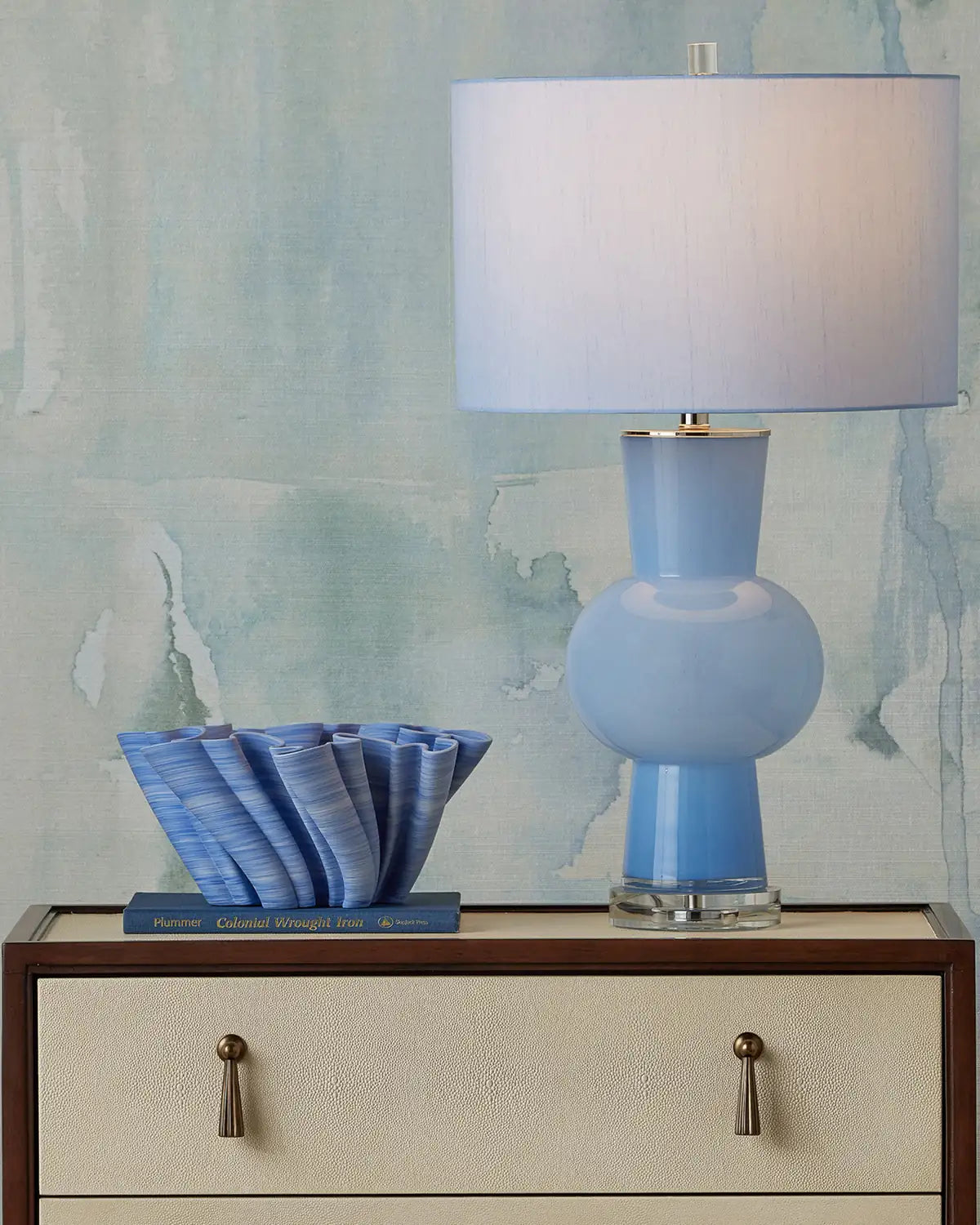 CURREY & COMPANY TWIRL BLUE BOWL - Decorative Accents