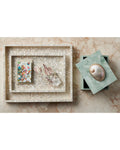 CURREY & COMPANY GERRI DOT MOTHER OF PEARL TRAY SET OF 2 - Decorative Accents