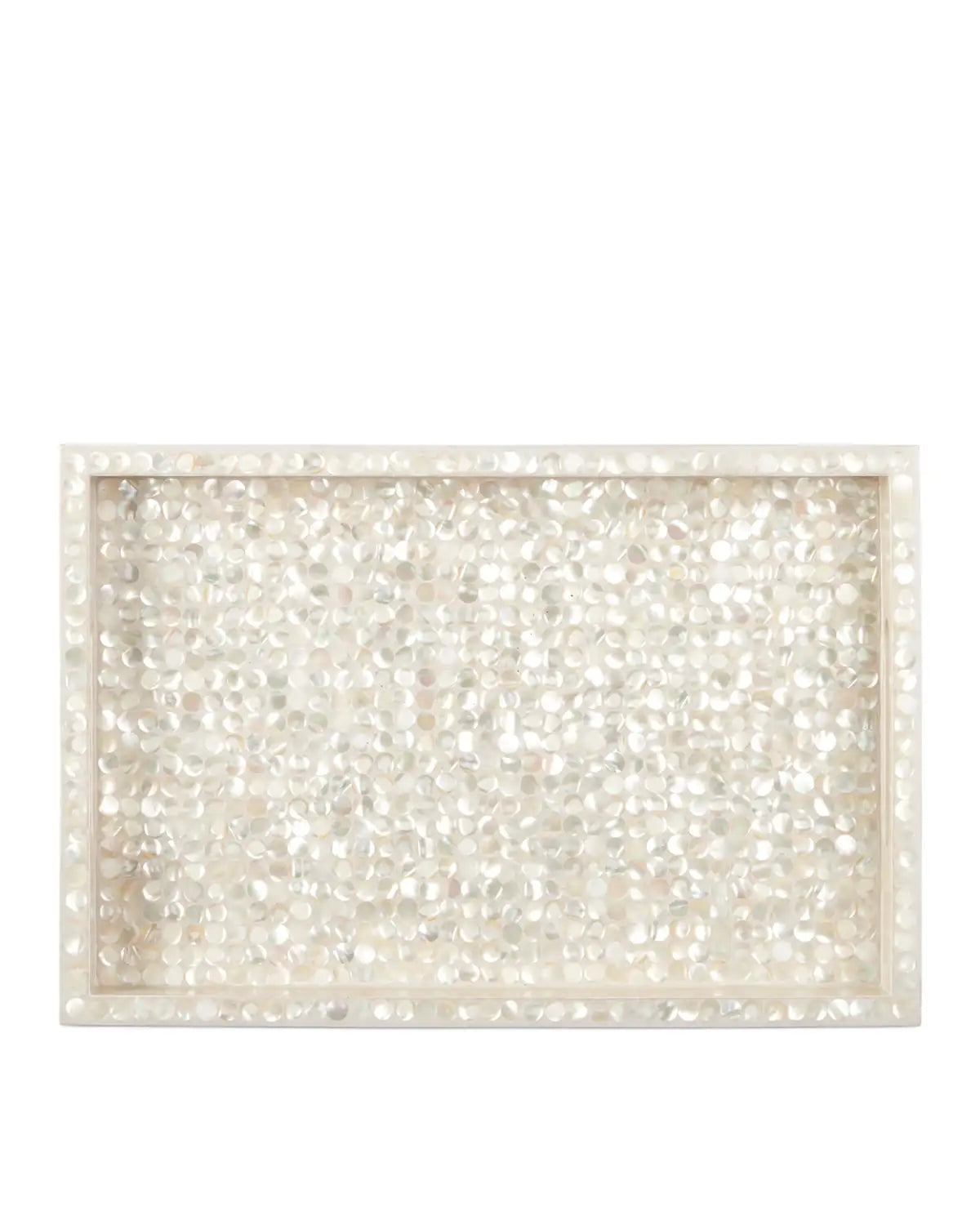 CURREY & COMPANY GERRI DOT MOTHER OF PEARL TRAY SET OF 2 - Decorative Accents