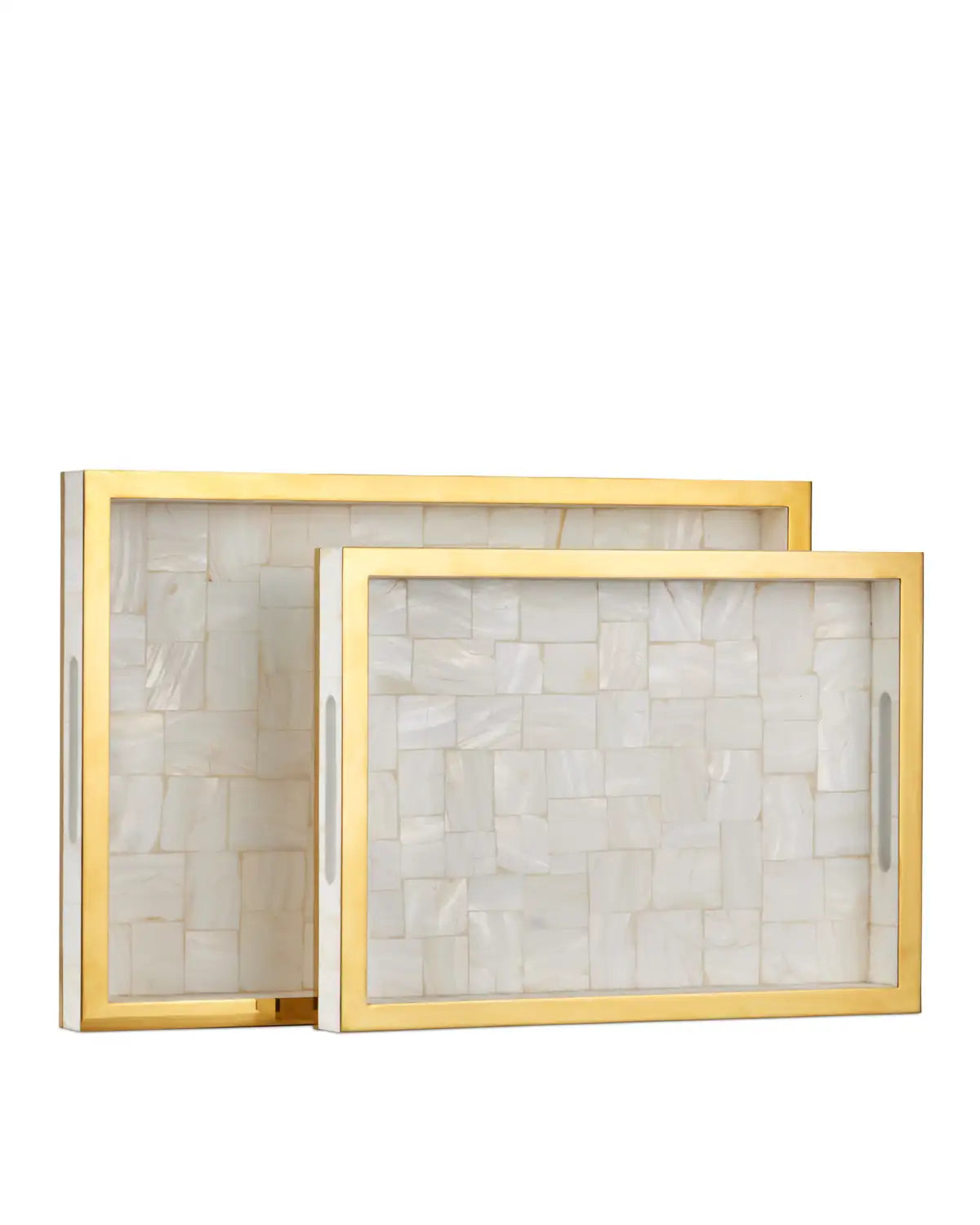 CURREY & COMPANY CASEY MOTHER OF PEARL TRAY SET OF 2 - Decorative Accents