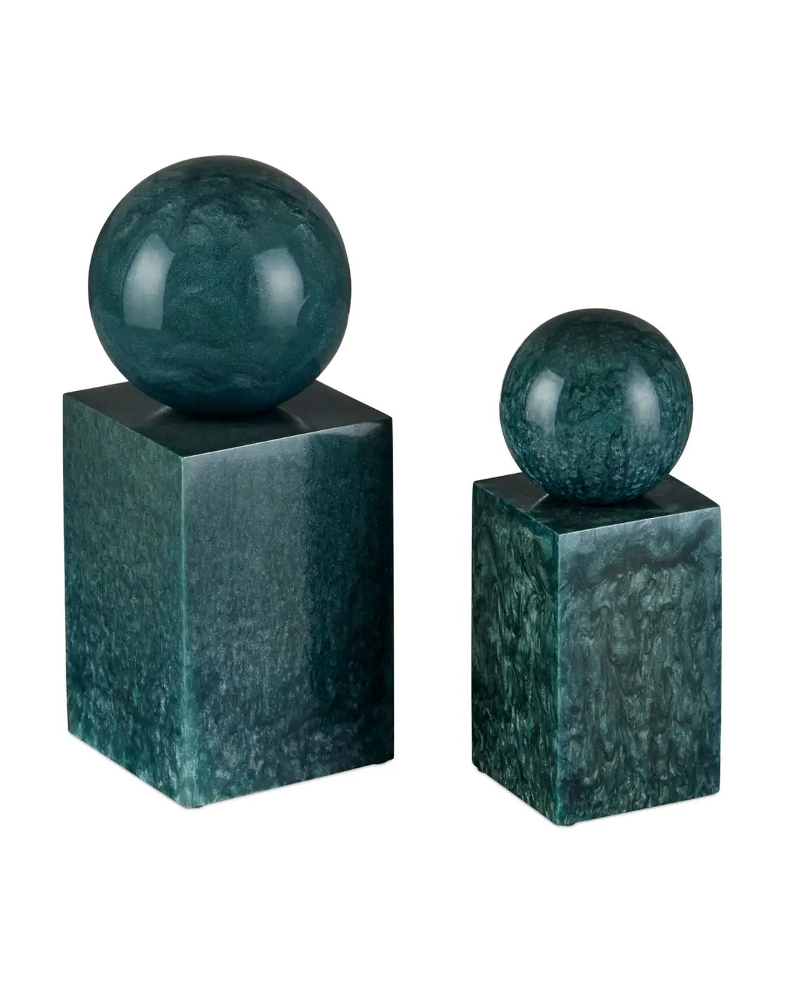 CURREY & COMPANY NOVA TEAL OBJECT SET OF 2 - Decorative Accents