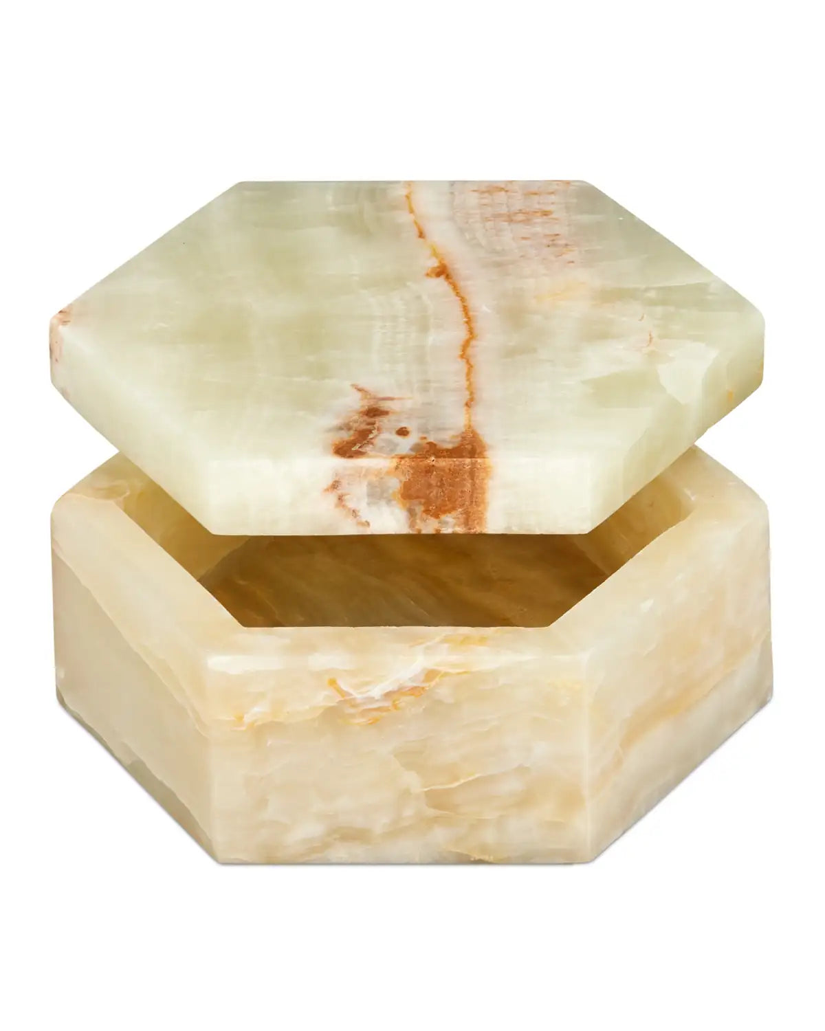CURREY & COMPANY ARCO GREEN ONYX HEXAGON BOX - Decorative Accents
