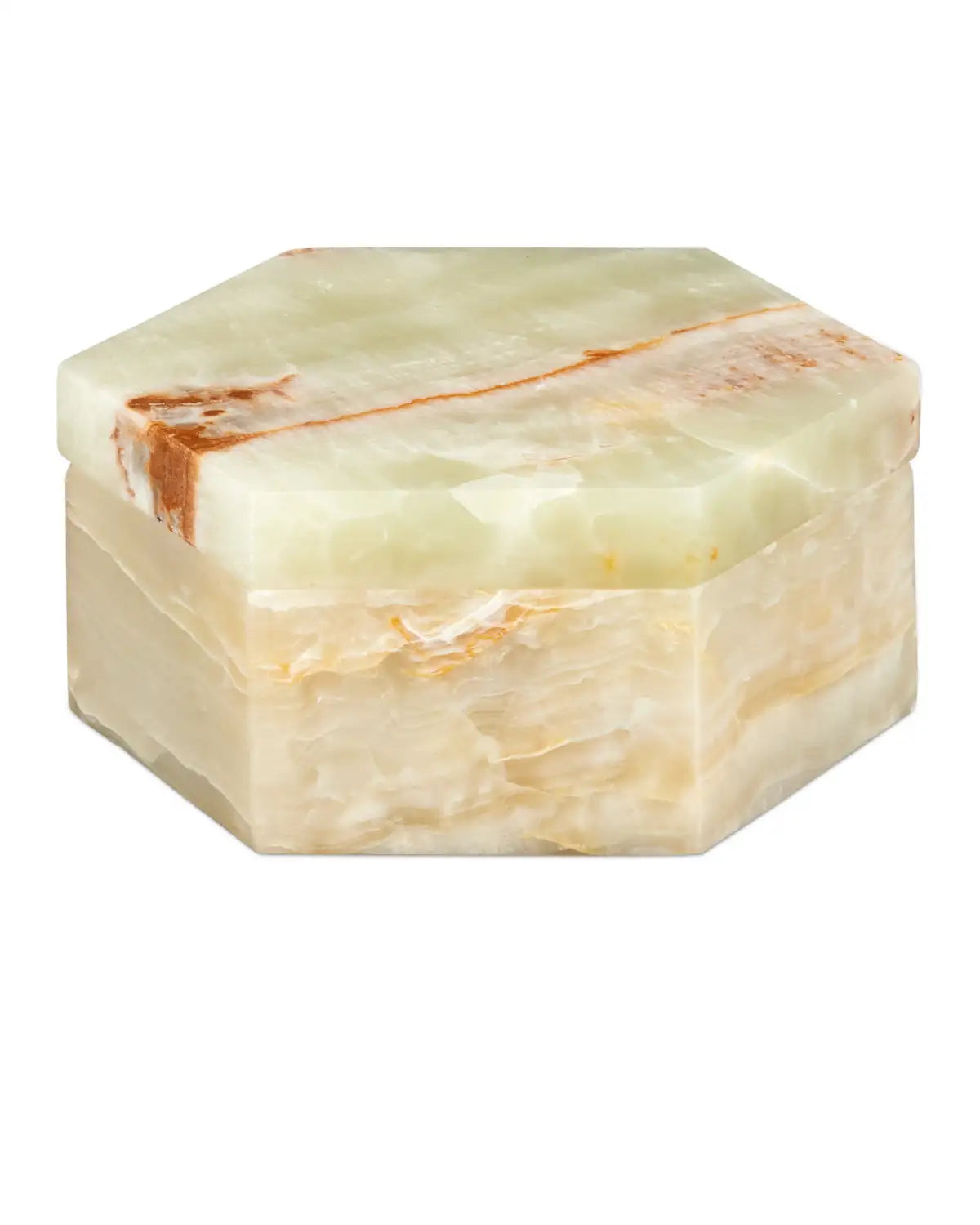 CURREY & COMPANY ARCO GREEN ONYX HEXAGON BOX - Decorative Accents