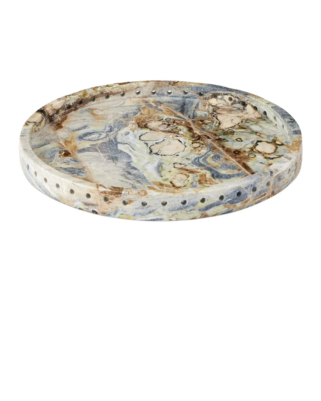 CURREY & COMPANY FREYA FLORAL JADE MARBLE TRAY - Decorative Accents