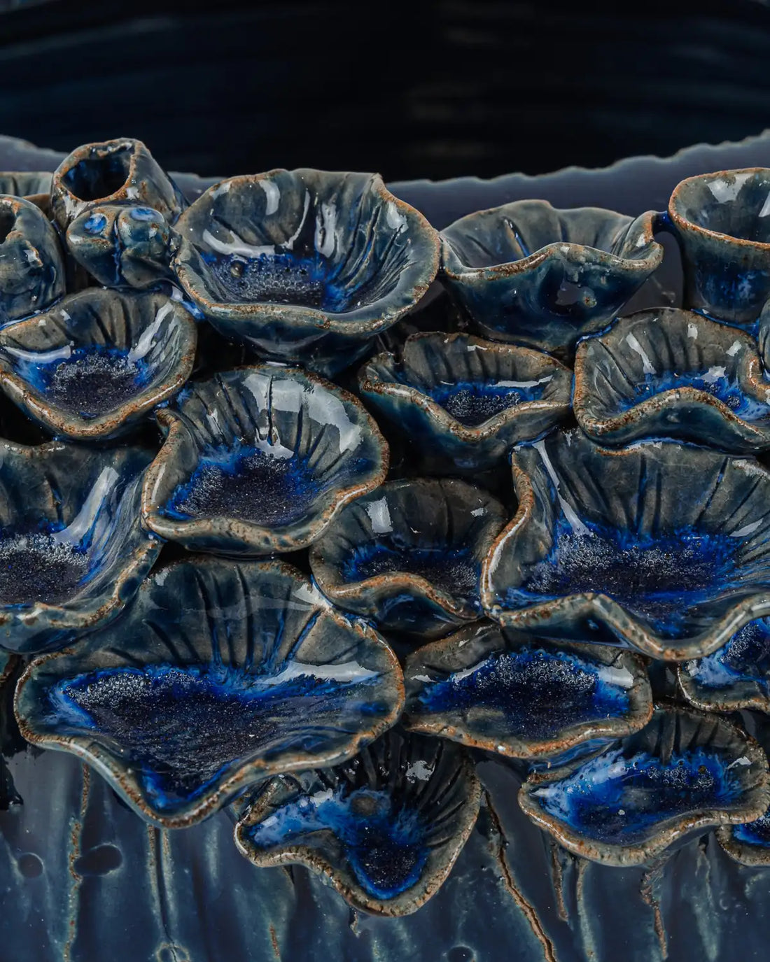 CURREY & COMPANY SUNKEN BLUE BOWL - Decorative Accents