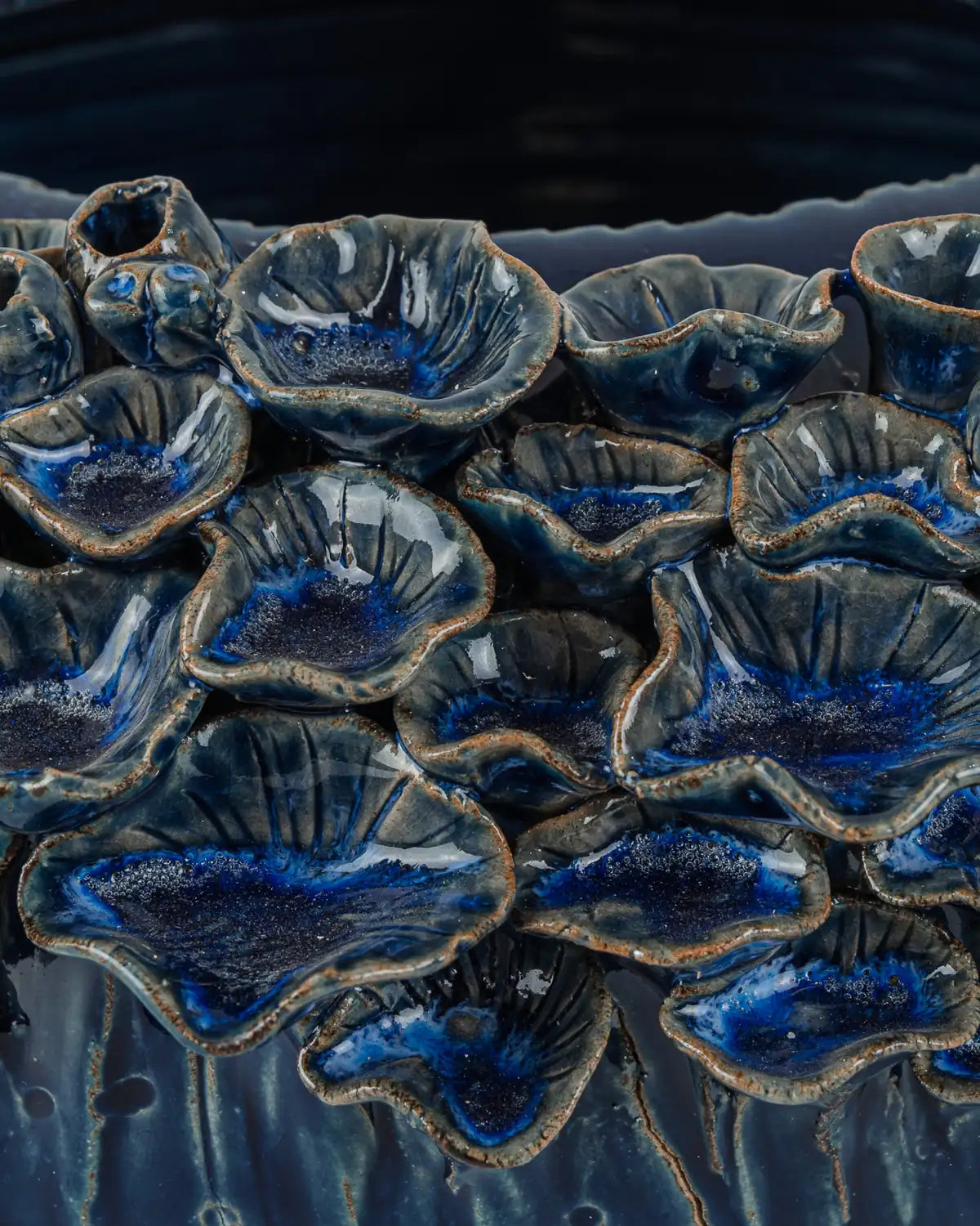 CURREY & COMPANY SUNKEN BLUE BOWL - Decorative Accents