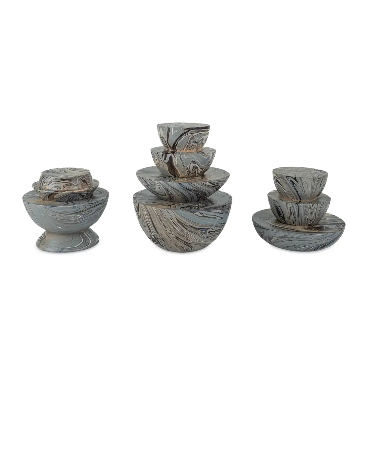 CURREY & COMPANY MARBLEIZED STACKING BOX SET OF 3 - Decorative Accents