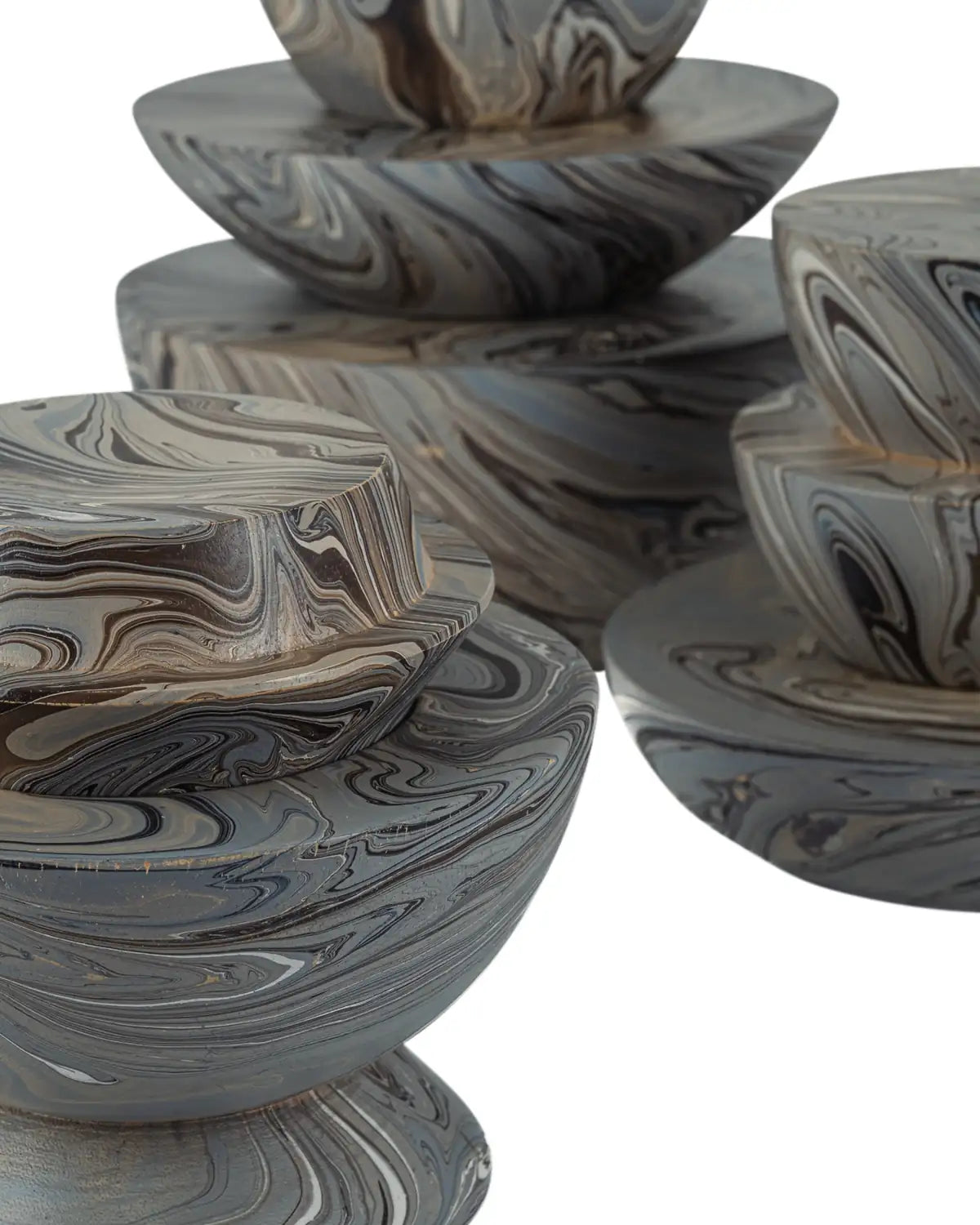CURREY & COMPANY MARBLEIZED STACKING BOX SET OF 3 - Decorative Accents