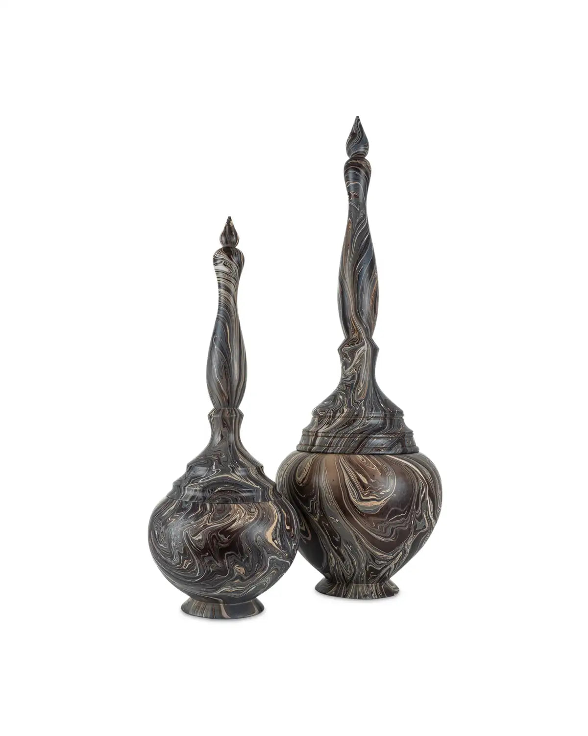 CURREY & COMPANY MARBLEIZED TURRET BOX - Decorative Accents