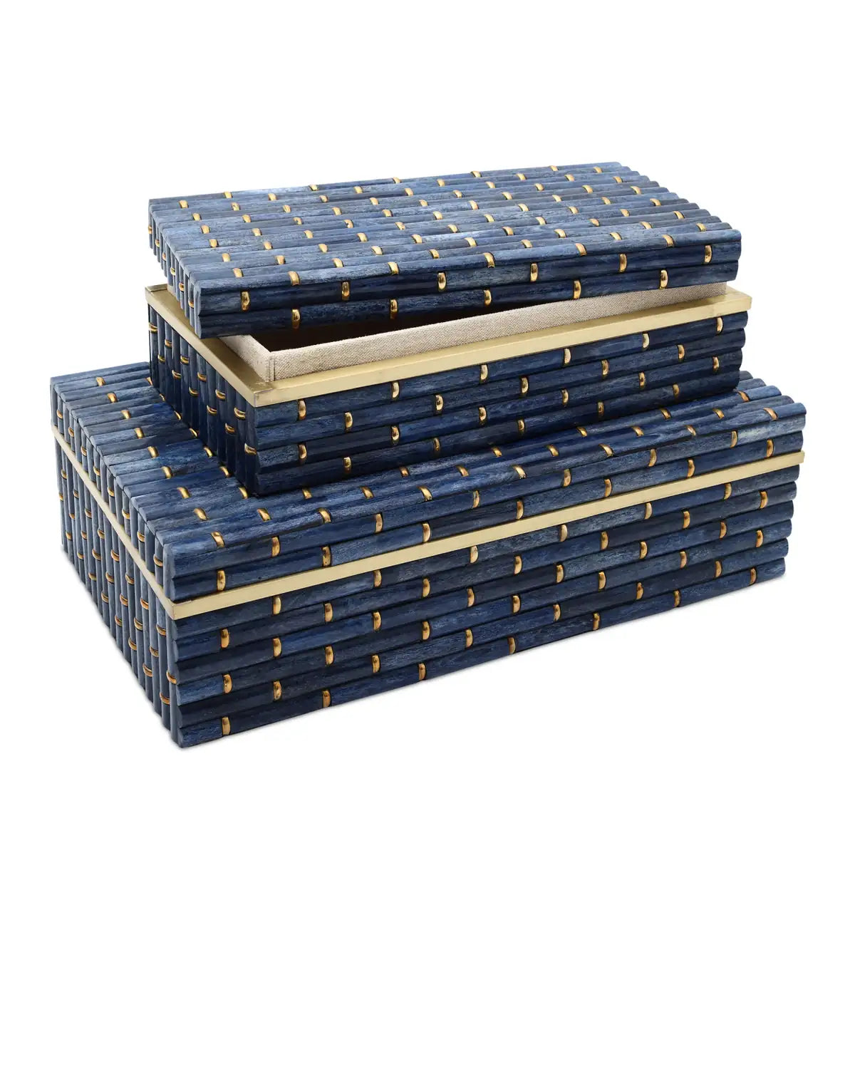 CURREY & COMPANY BAMBOO BOX SET OF 2 - Decorative Accents