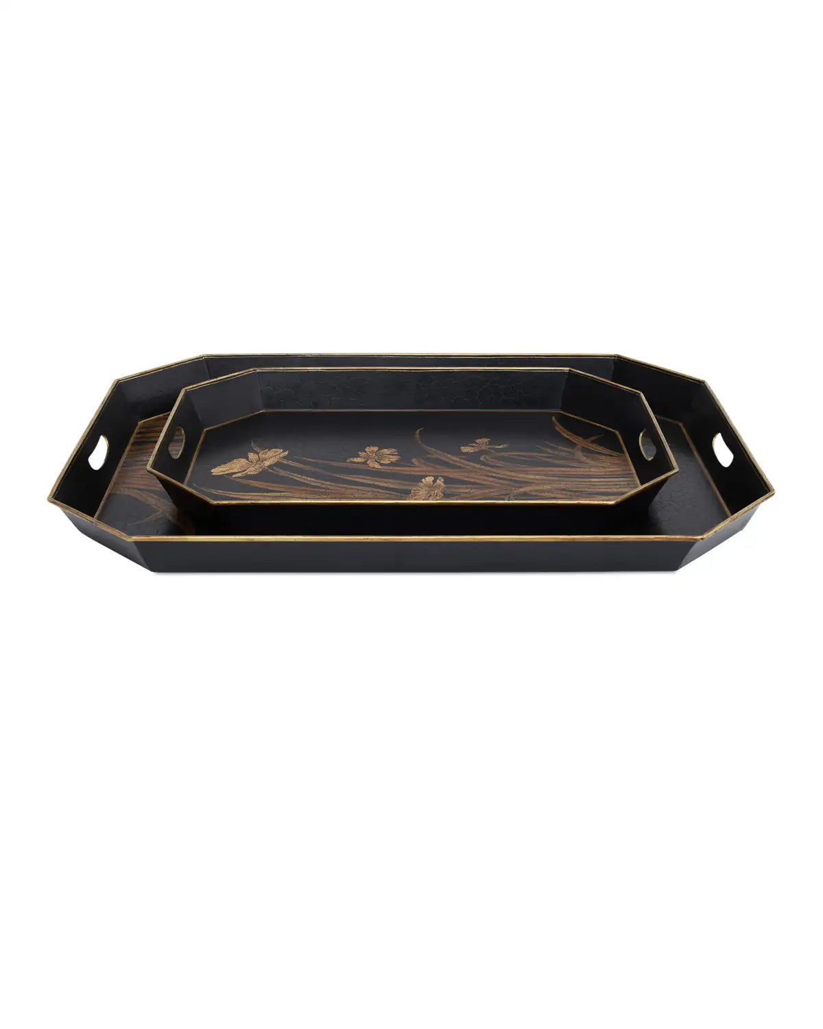 CURREY & COMPANY GLASSHOUSE TOLE TRAY SET OF 2 - Decorative Accents