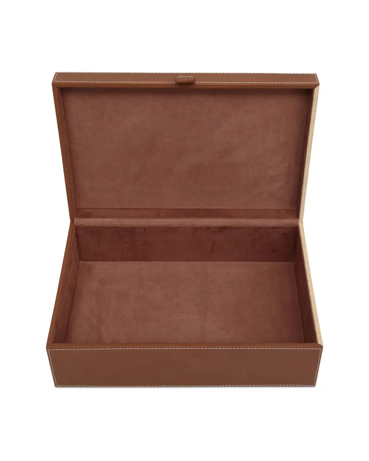 CURREY & COMPANY LEATHER & RAFFIA BOX SET OF 2 - Decorative Accents