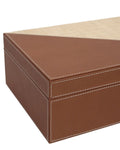 CURREY & COMPANY LEATHER & RAFFIA BOX SET OF 2 - Decorative Accents