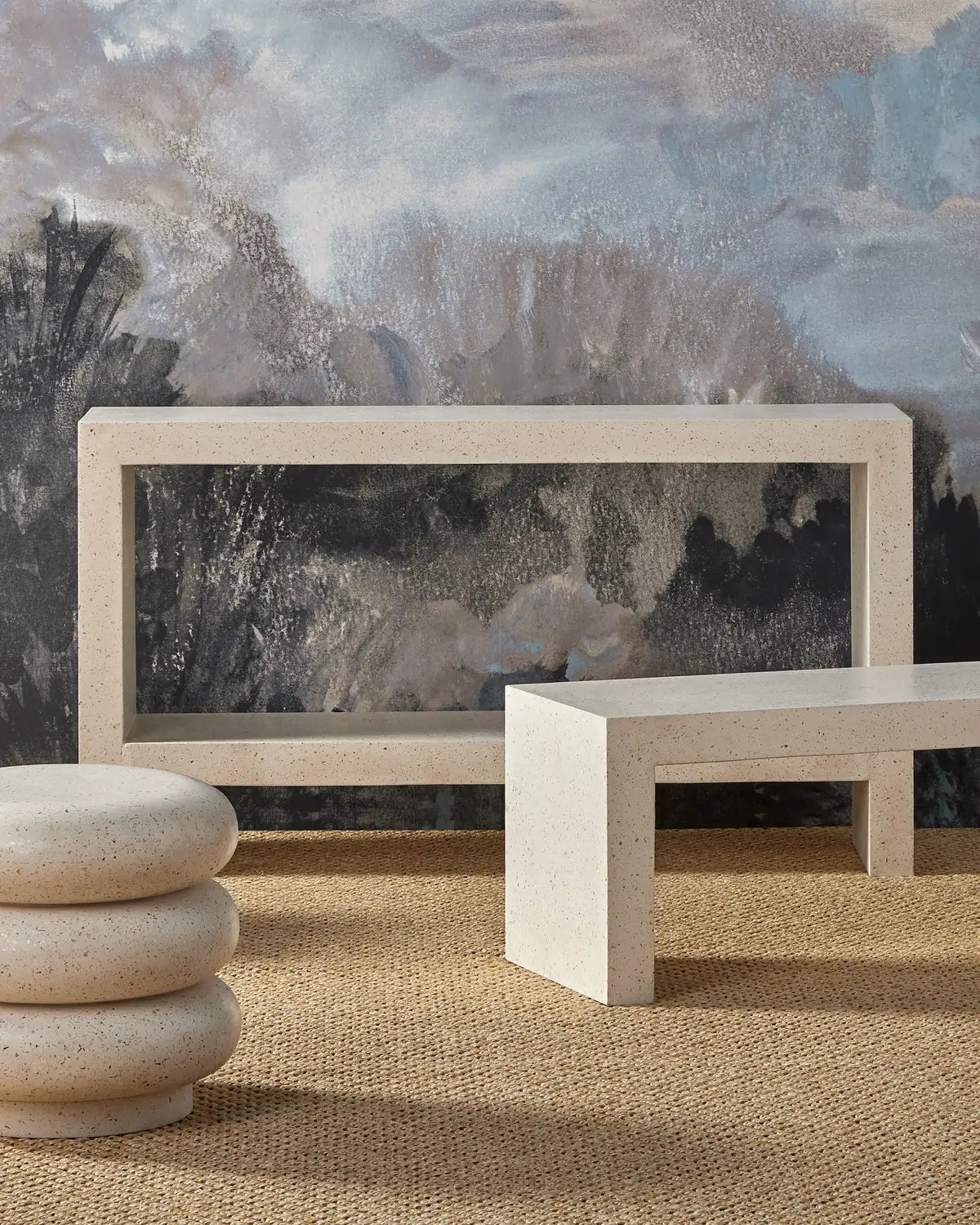 CURREY & COMPANY CARSON TERRAZZO CONSOLE TABLE - Side