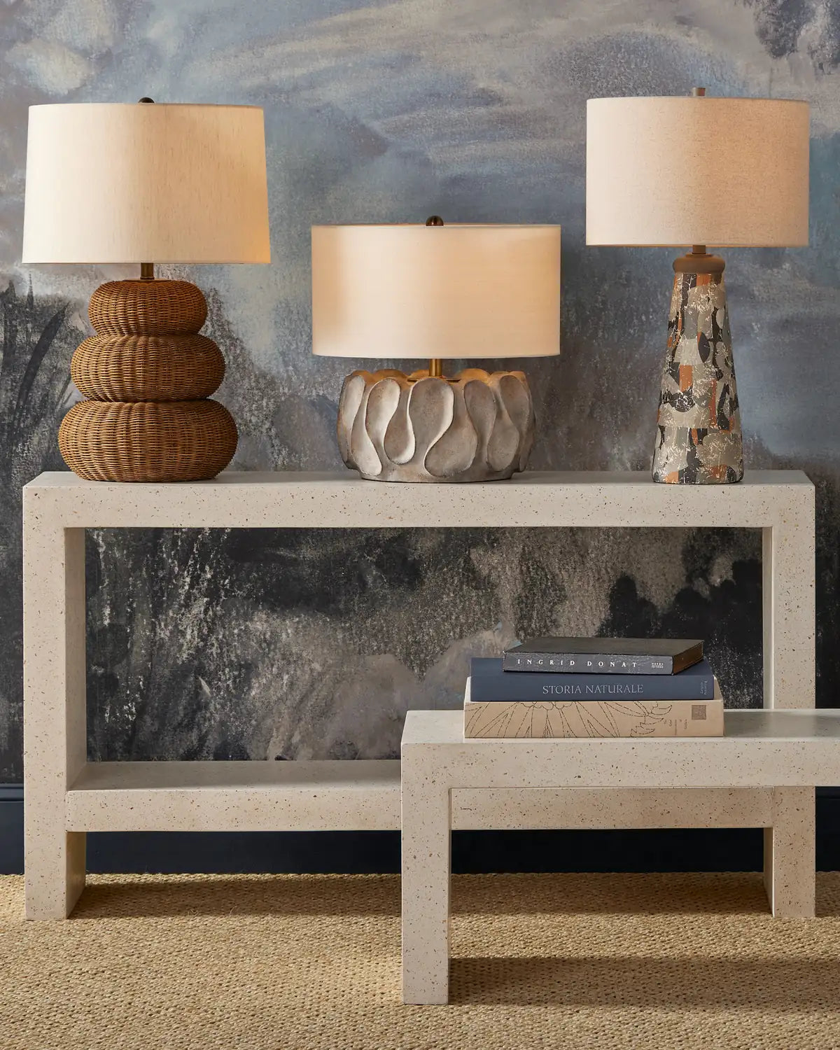 CURREY & COMPANY CARSON TERRAZZO CONSOLE TABLE - Side