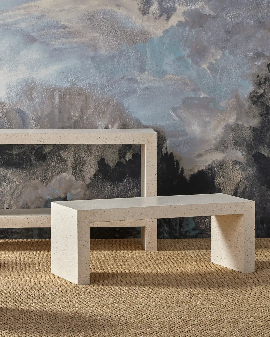 CURREY & COMPANY CARSON TERRAZZO BENCH - Dining Tables