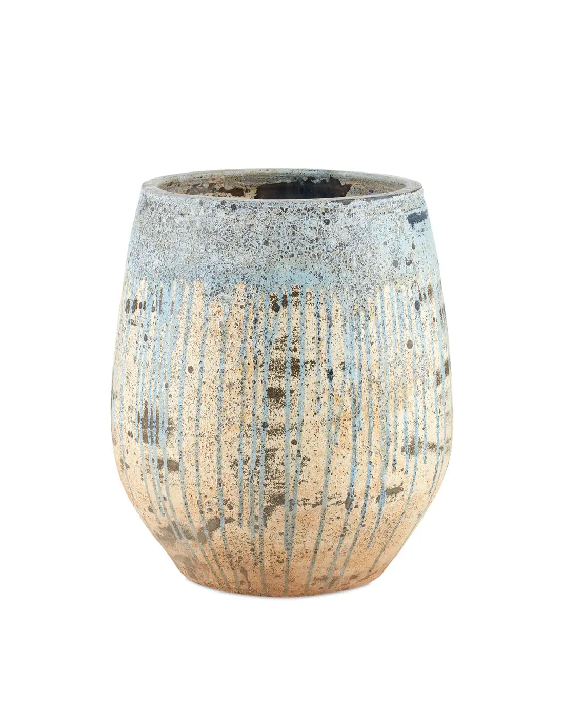 CURREY & COMPANY SICILIA ANTIQUE BLUE DRIP PLANTER - Decorative Accents