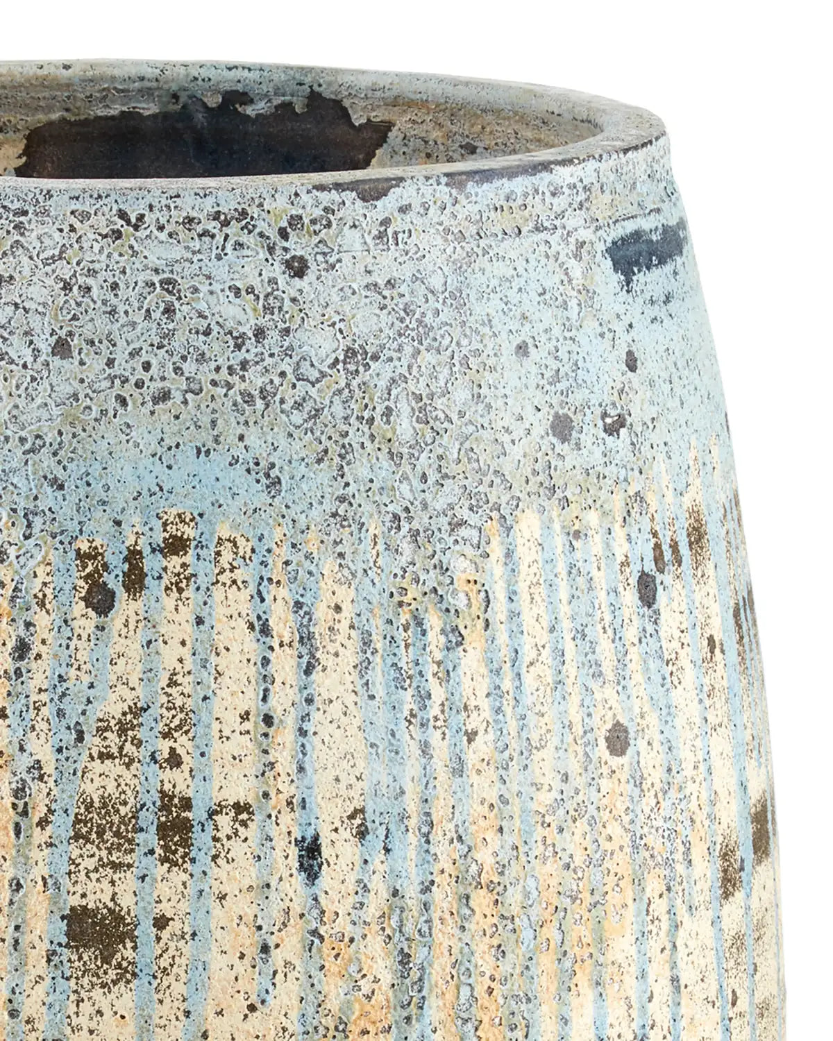 CURREY & COMPANY SICILIA ANTIQUE BLUE DRIP PLANTER - Decorative Accents