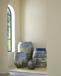 CURREY & COMPANY SICILIA ANTIQUE BLUE DRIP PLANTER - Decorative Accents