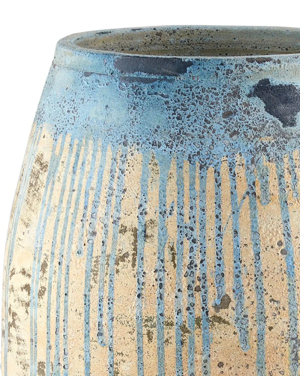CURREY & COMPANY SICILIA ANTIQUE BLUE DRIP PLANTER - Decorative Accents