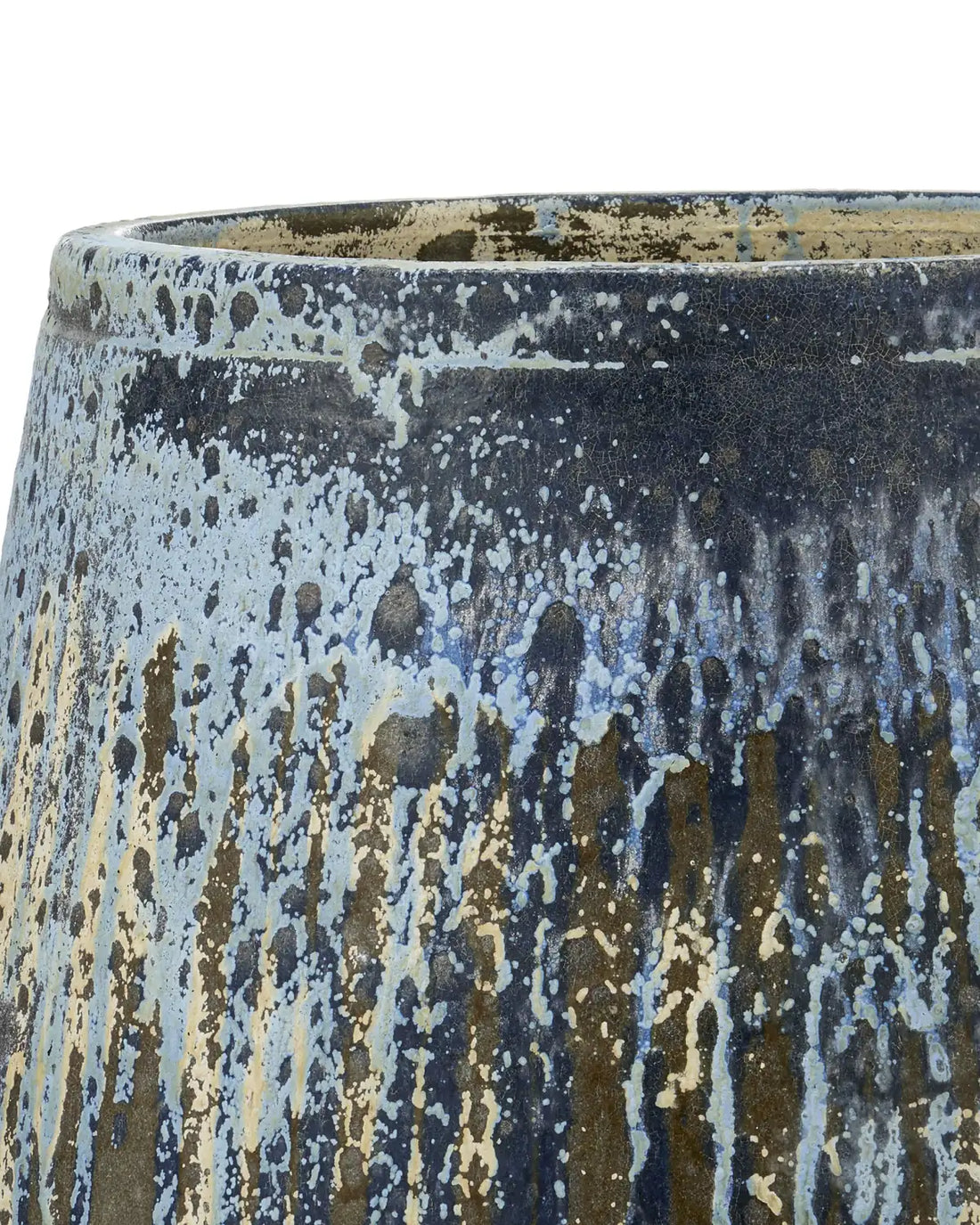CURREY & COMPANY CAPACI ANTIQUE BLUE DRIP PLANTER - Decorative Accents
