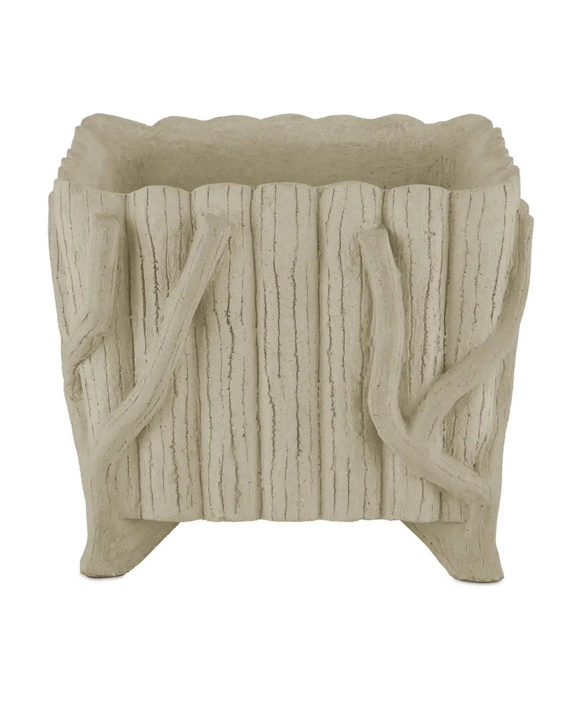 CURREY & COMPANY SQUARE FAUX BOIS PLANTER - Decorative Accents