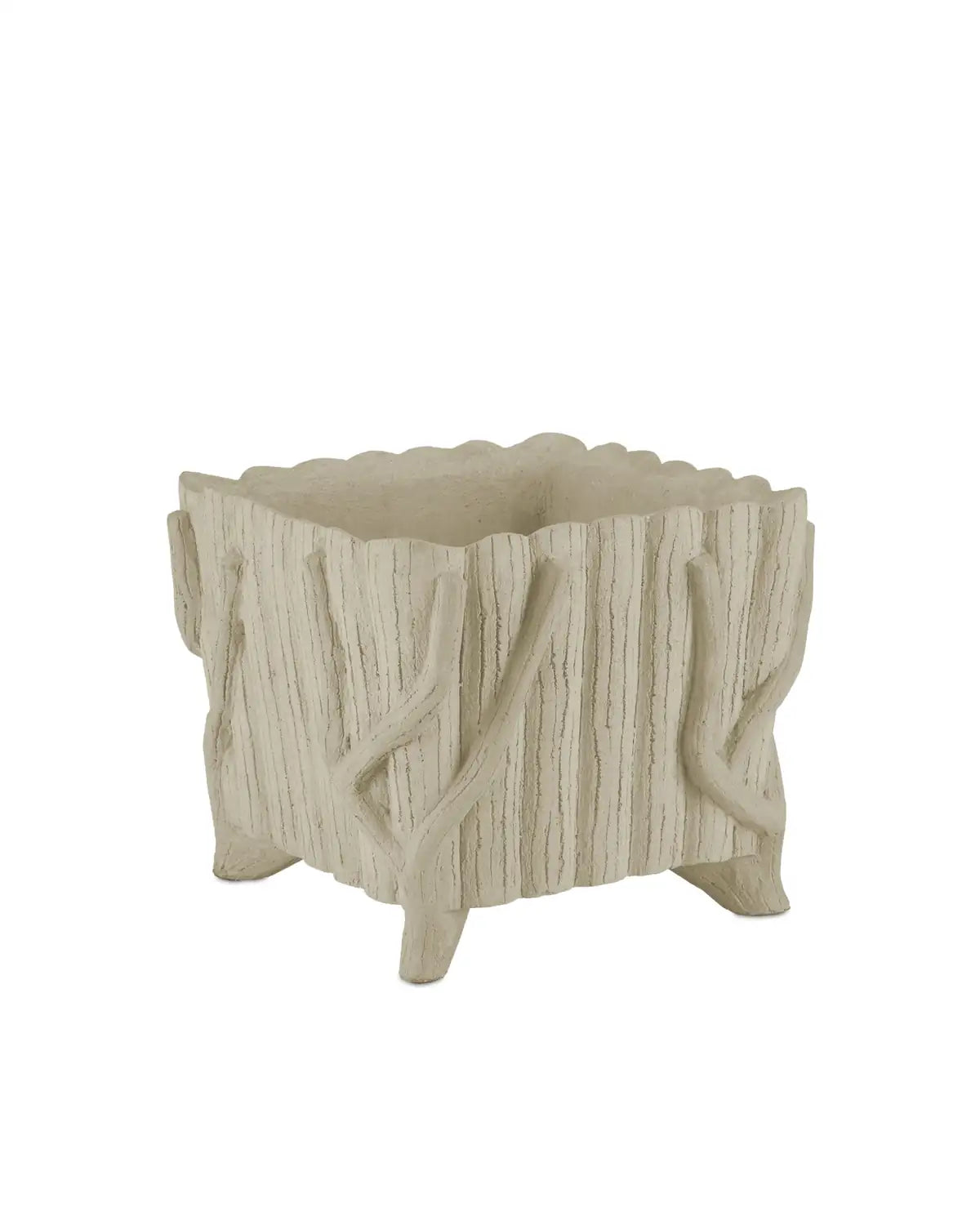 CURREY & COMPANY SQUARE FAUX BOIS PLANTER - Decorative Accents