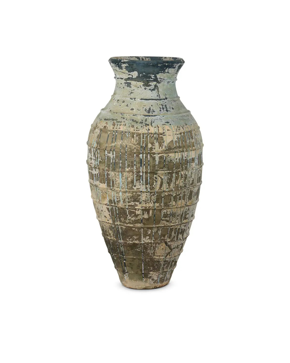 CURREY & COMPANY LIPARI ANTIQUE BLUE DRIP URN - Decorative Accents