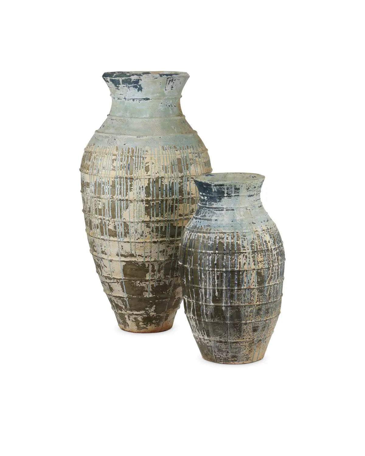 CURREY & COMPANY LIPARI ANTIQUE BLUE DRIP URN - Decorative Accents