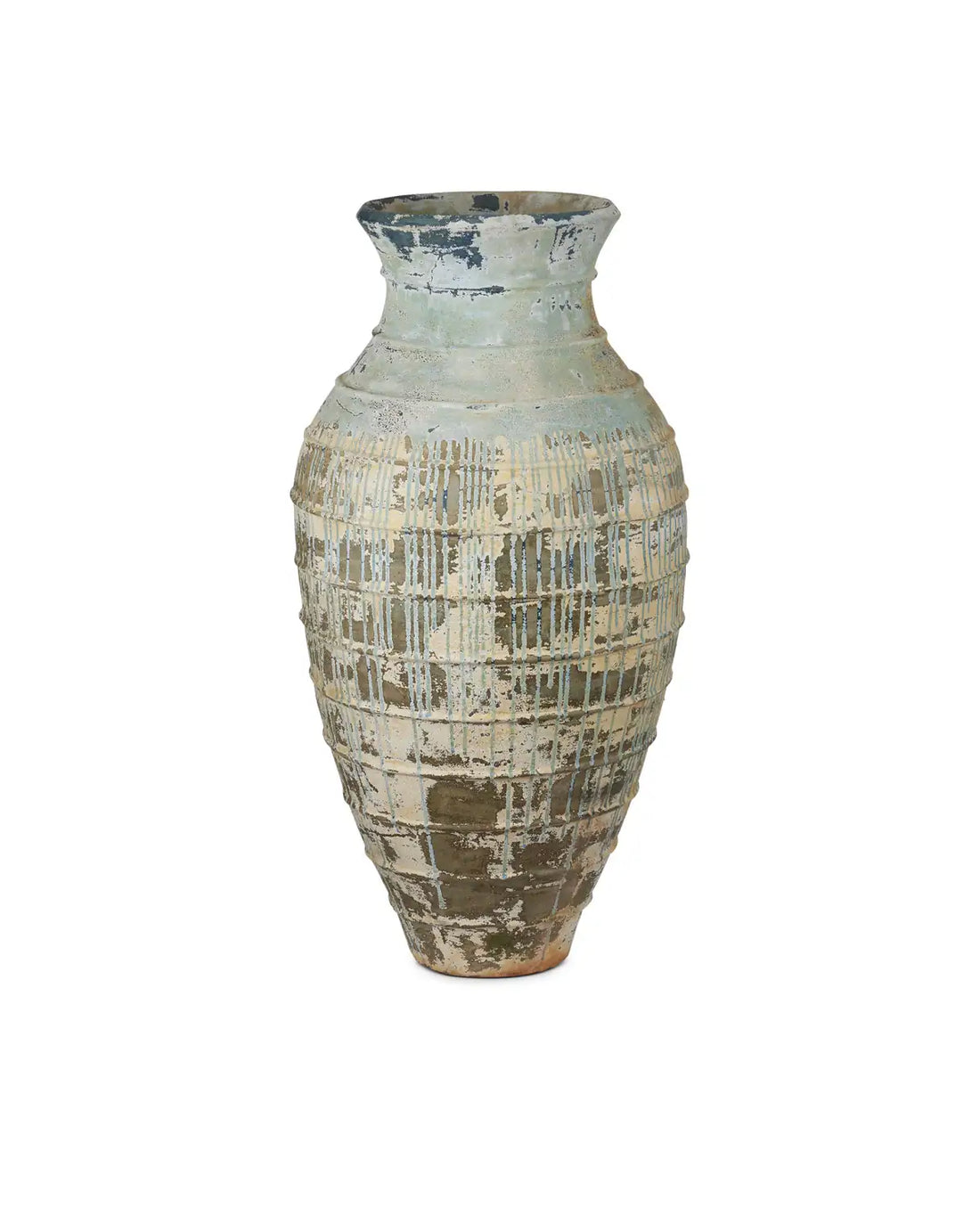 CURREY & COMPANY LIPARI ANTIQUE BLUE DRIP URN - Decorative Accents