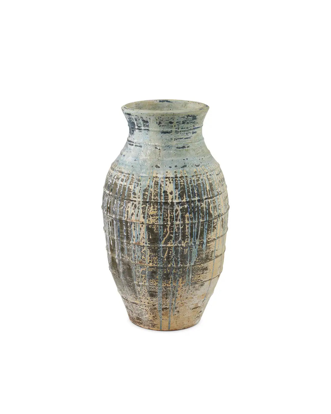 CURREY & COMPANY RAGUSA ANTIQUE BLUE DRIP URN - Decorative Accents