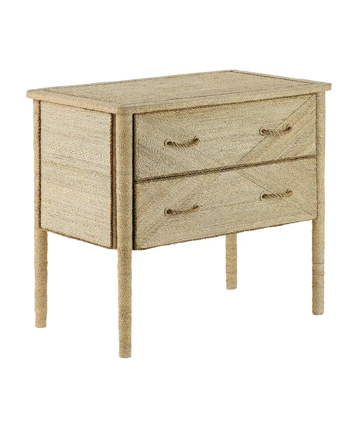CURREY & COMPANY, KAIPO ROPE TWO-DRAWER CHEST, NIGHTSTANDS