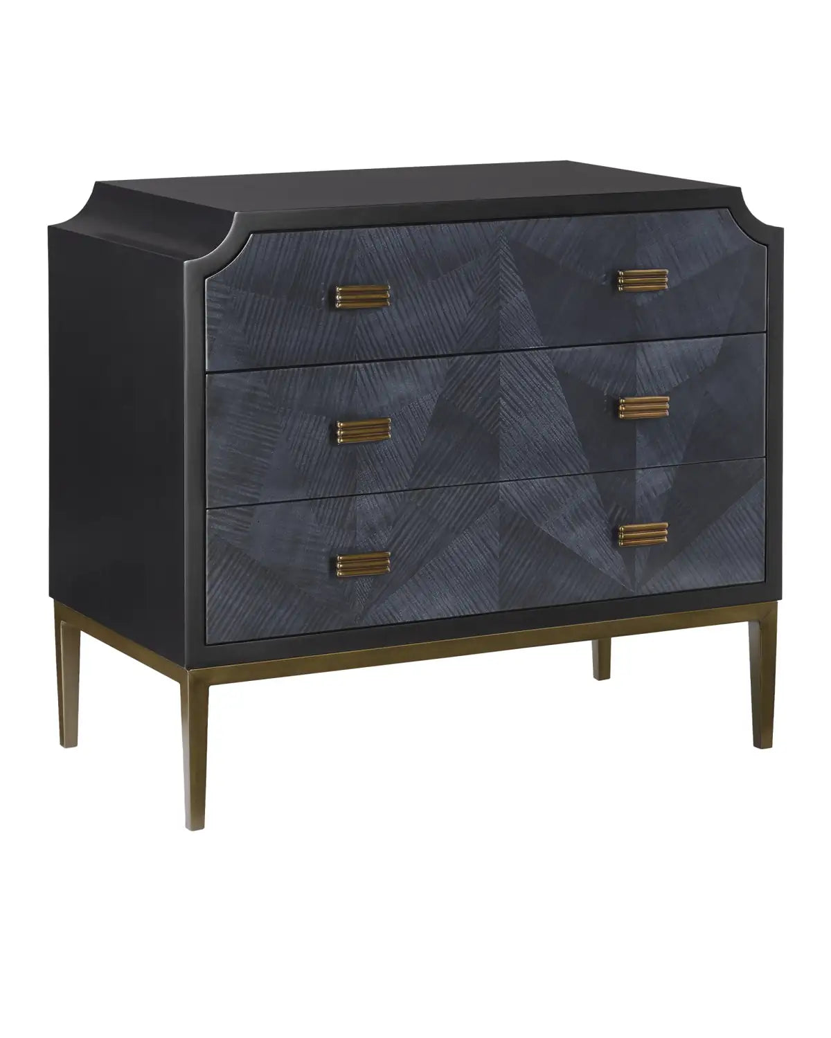 CURREY & COMPANY, KALLISTA BLUE CHEST, NIGHTSTANDS