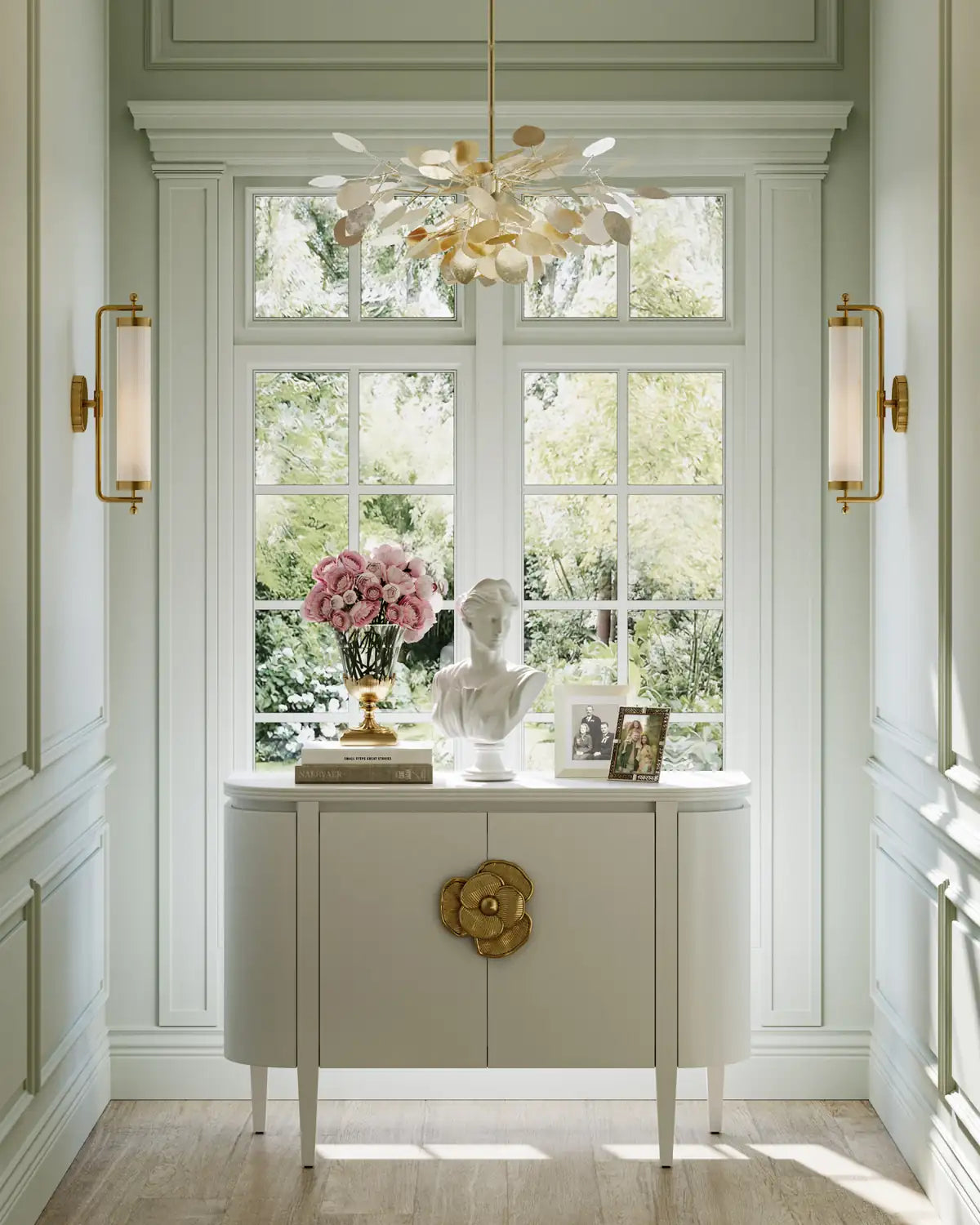 CURREY & COMPANY BRIALLEN DEMI-LUNE CABINET - Cabinets & Bar