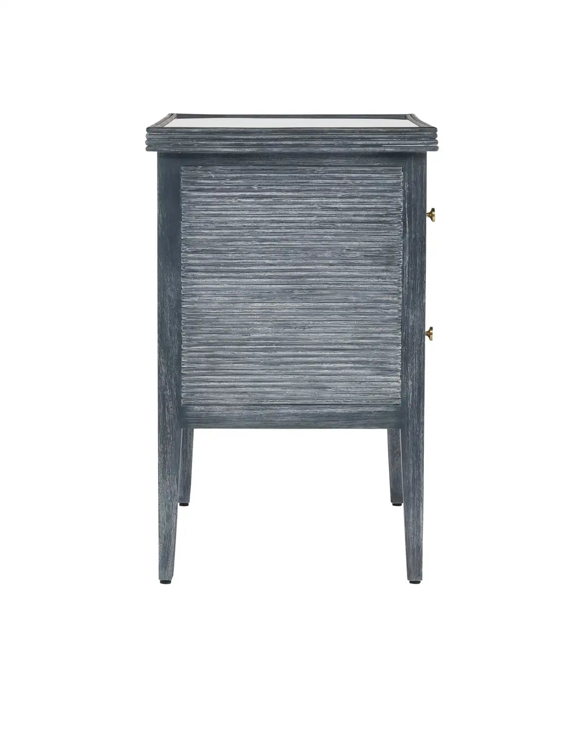 CURREY & COMPANY, SANTOS VINTAGE NAVY CHEST, NIGHTSTANDS