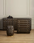 CURREY & COMPANY, KENDALL DOVE GRAY CHEST, NIGHTSTANDS