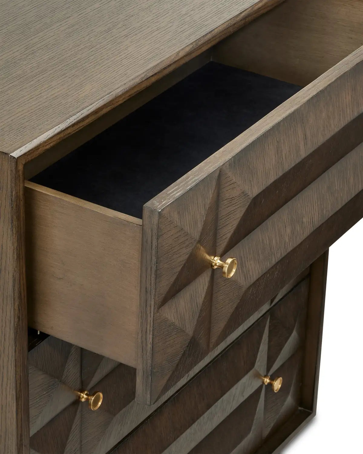 CURREY & COMPANY, KENDALL DOVE GRAY CHEST, NIGHTSTANDS