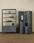 CURREY & COMPANY SANTOS VINTAGE NAVY STORAGE ETAGERE - Decorative Accents