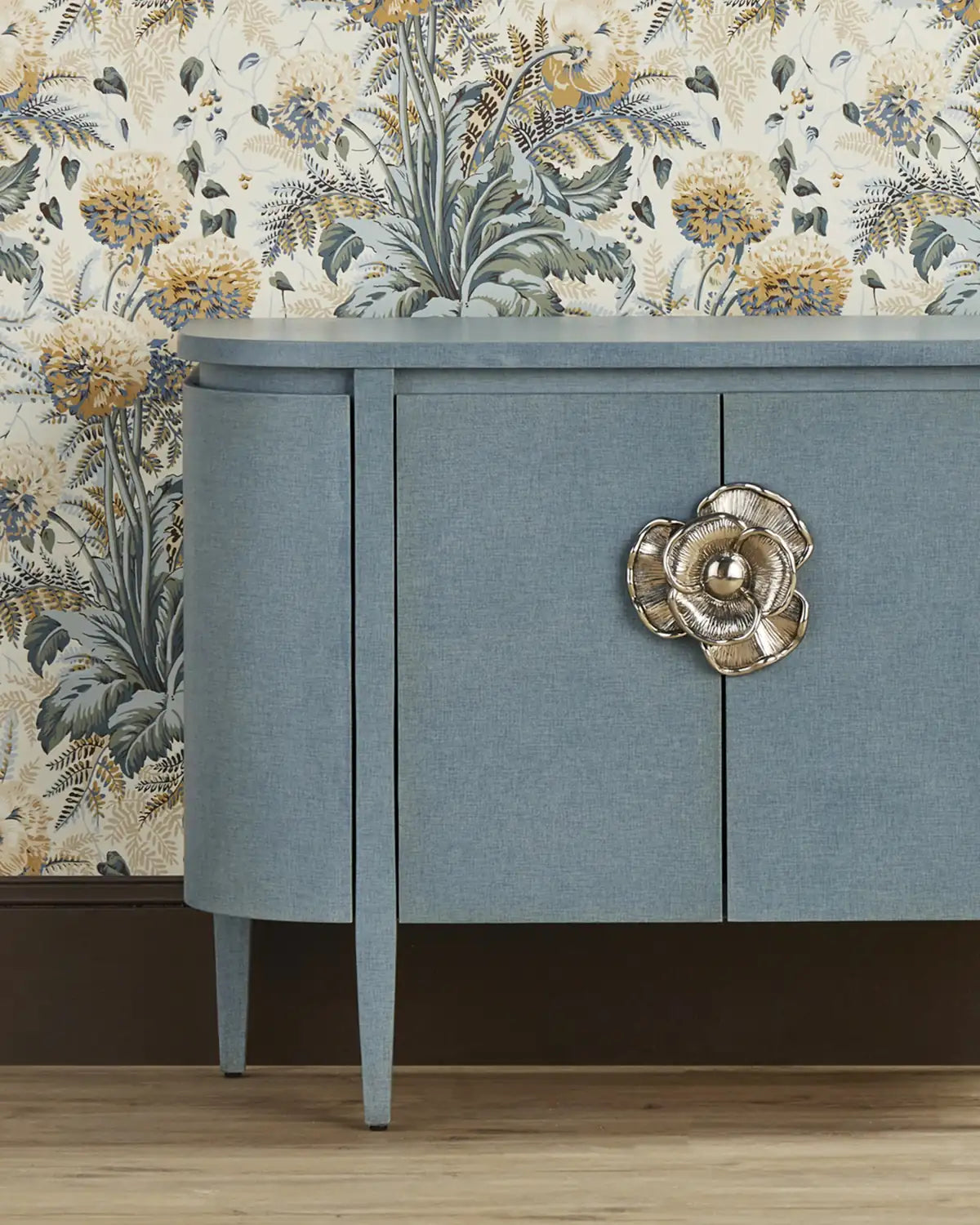 CURREY & COMPANY BRIALLEN BLUE DEMI-LUNE CABINET - Cabinets & Bar
