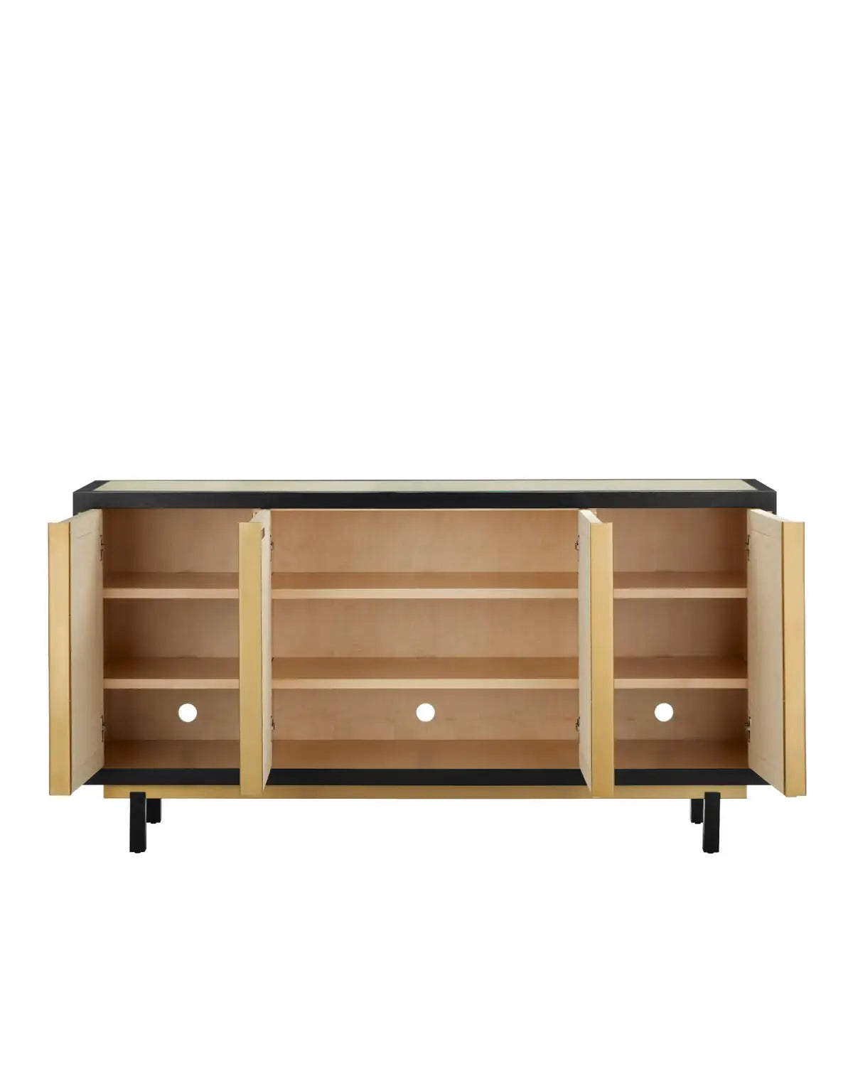 CURREY & COMPANY DEANNA RAFFIA CREDENZA - Cabinets & Bar