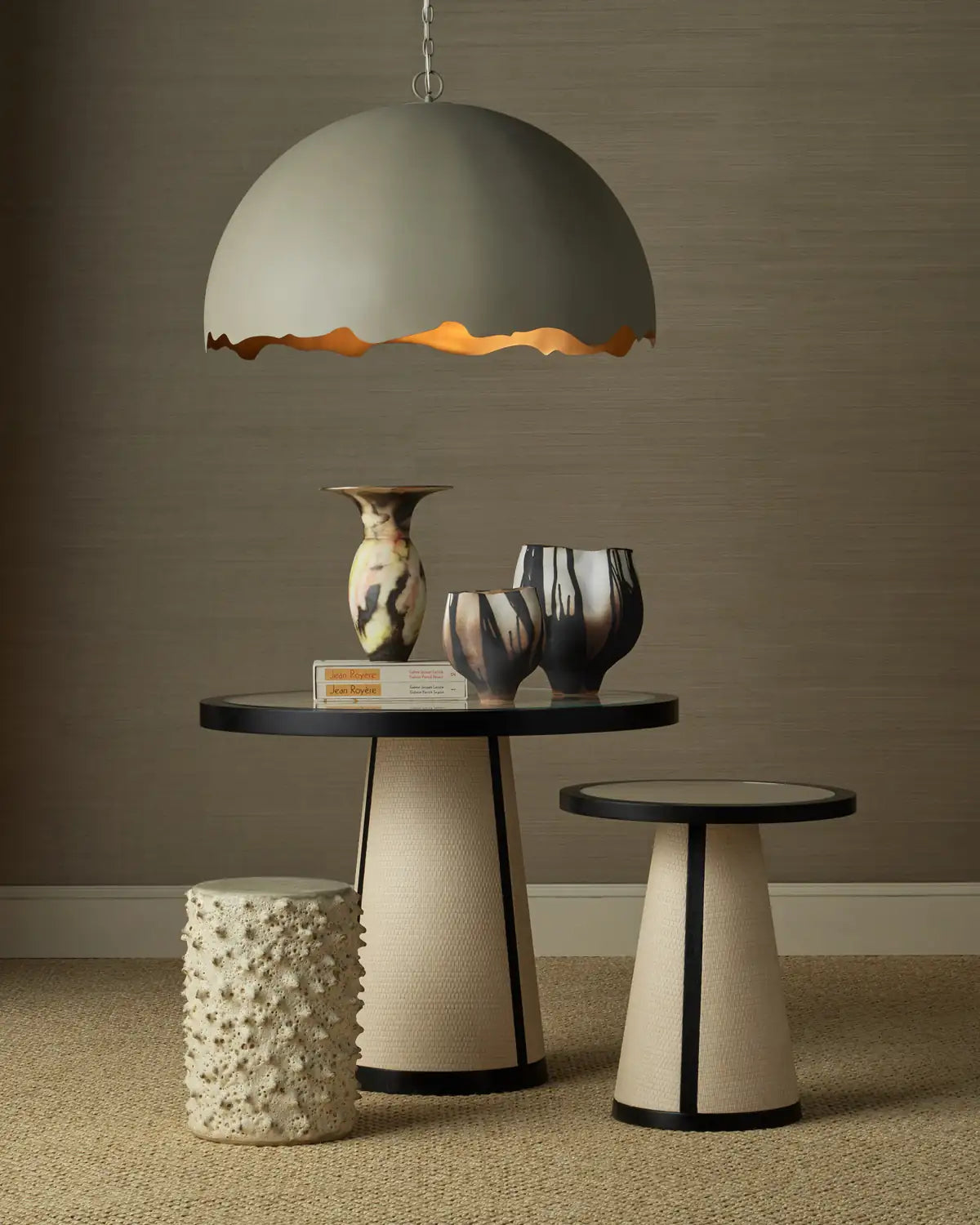 CURREY & COMPANY DEANNA RAFFIA ENTRY TABLE - Dining Tables