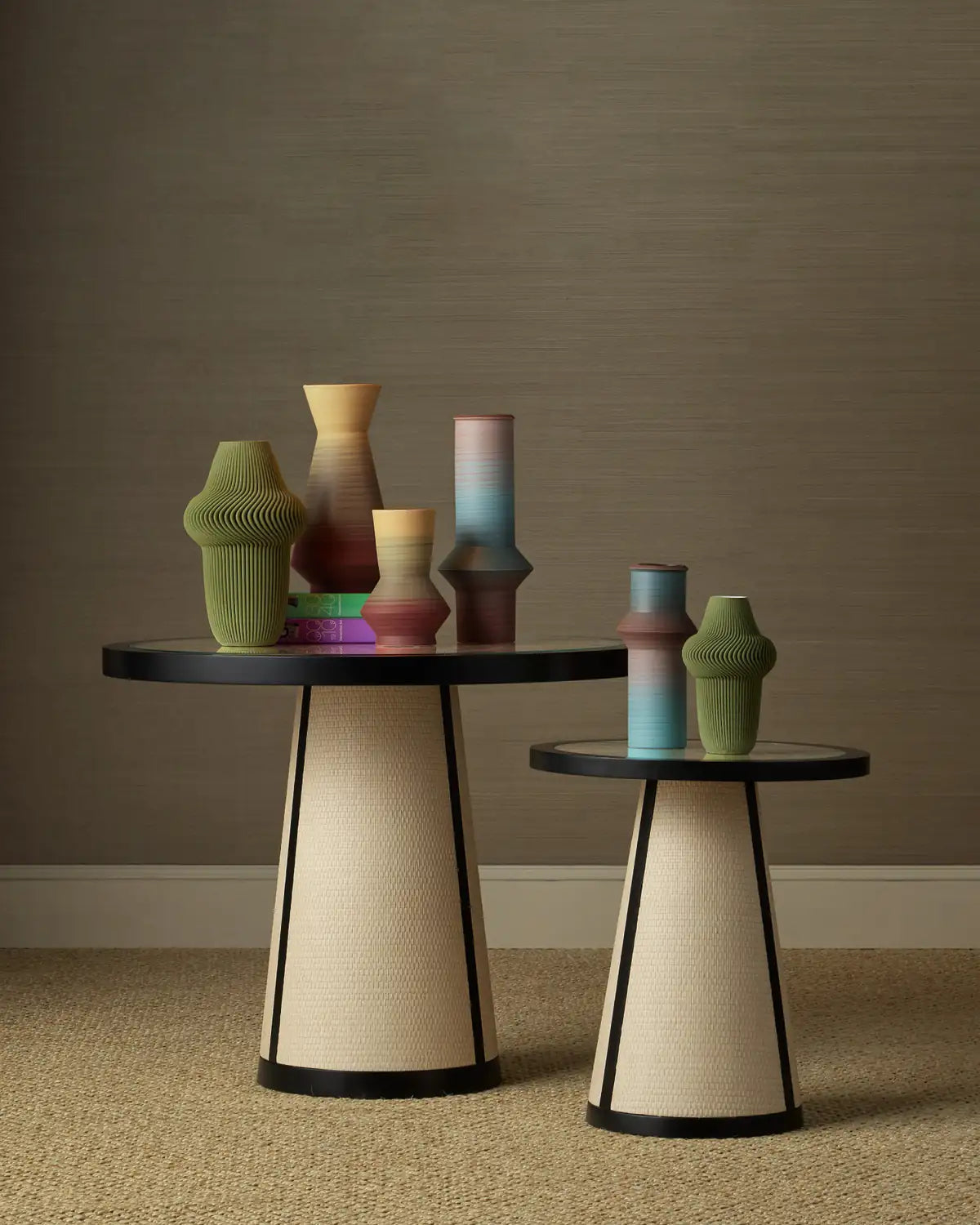 CURREY & COMPANY DEANNA RAFFIA ACCENT TABLE - Dining Tables