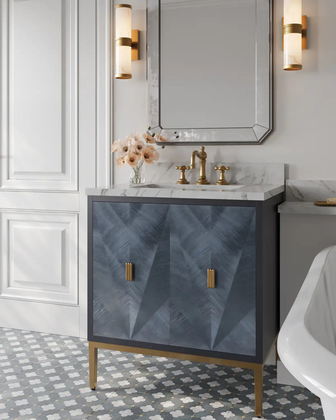 CURREY & COMPANY, KALLISTA BLUE VANITY, VANITY LIGHT