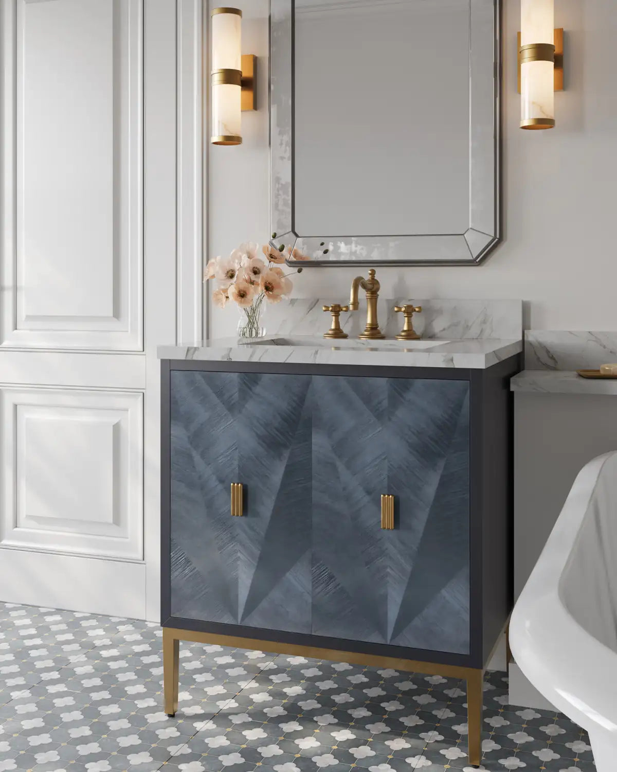 CURREY & COMPANY, KALLISTA BLUE VANITY, VANITY LIGHT
