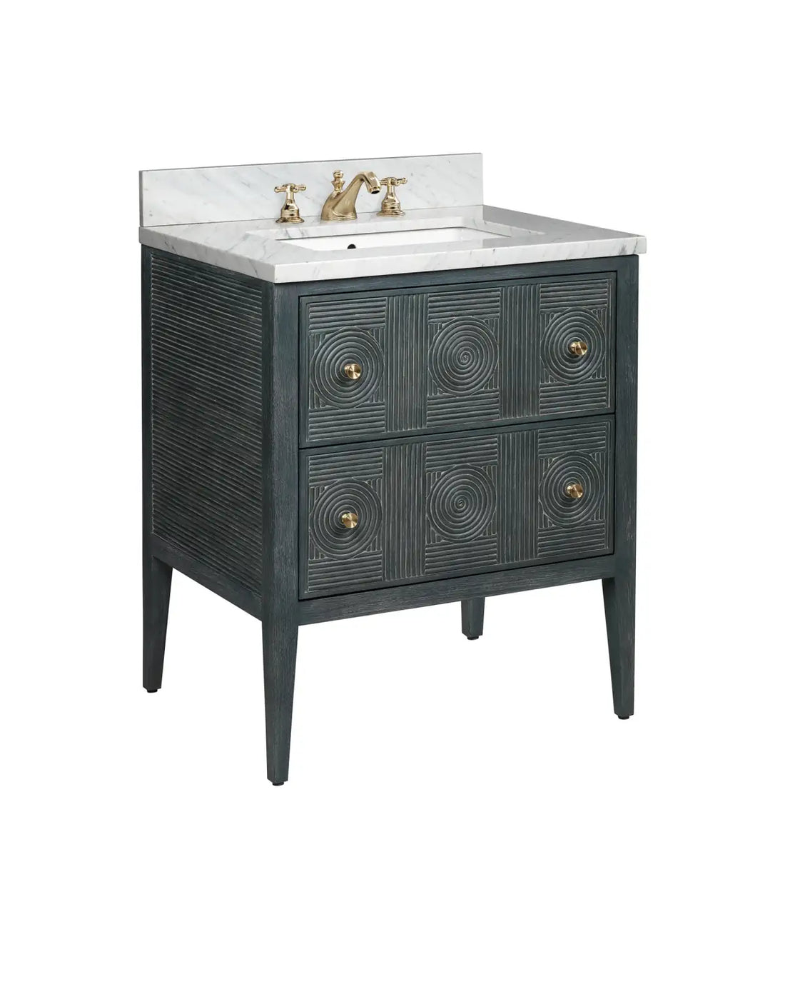CURREY & COMPANY, SANTOS VINTAGE NAVY VANITY, VANITY LIGHT